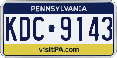 PA license plate KDC9143