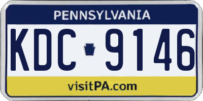 PA license plate KDC9146