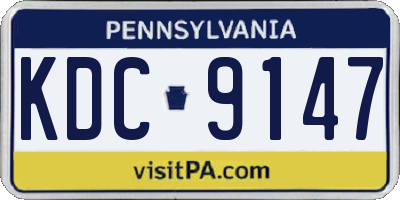 PA license plate KDC9147