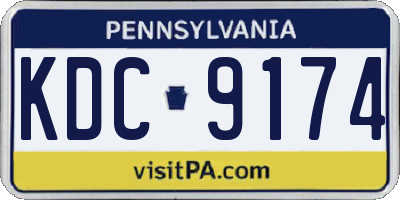 PA license plate KDC9174
