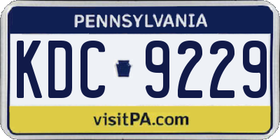 PA license plate KDC9229