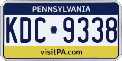 PA license plate KDC9338