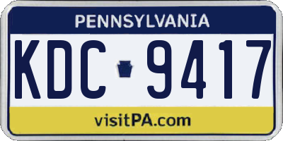 PA license plate KDC9417