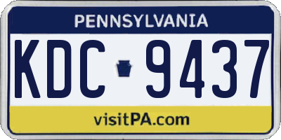 PA license plate KDC9437