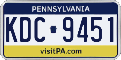 PA license plate KDC9451