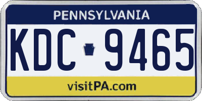 PA license plate KDC9465