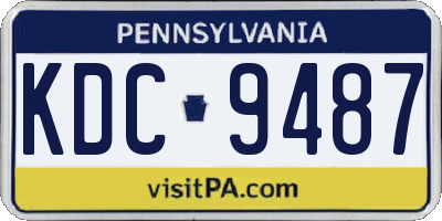 PA license plate KDC9487
