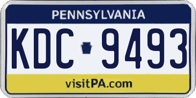 PA license plate KDC9493