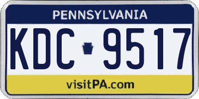 PA license plate KDC9517