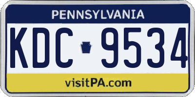PA license plate KDC9534