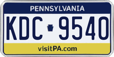 PA license plate KDC9540