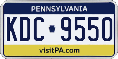 PA license plate KDC9550