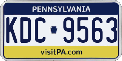 PA license plate KDC9563