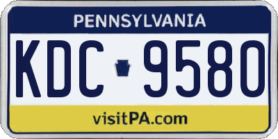 PA license plate KDC9580
