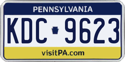 PA license plate KDC9623