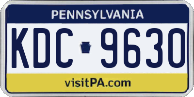 PA license plate KDC9630