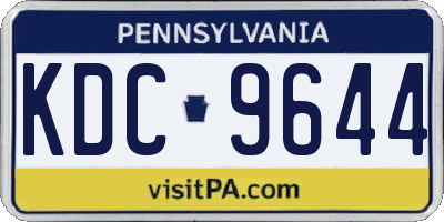 PA license plate KDC9644
