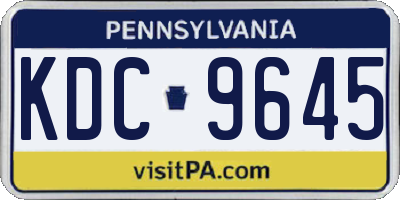 PA license plate KDC9645