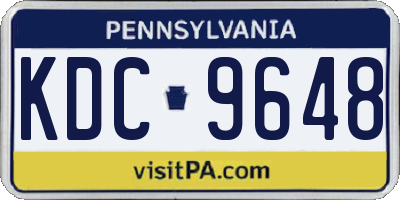 PA license plate KDC9648