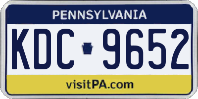 PA license plate KDC9652