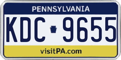 PA license plate KDC9655