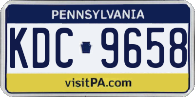 PA license plate KDC9658
