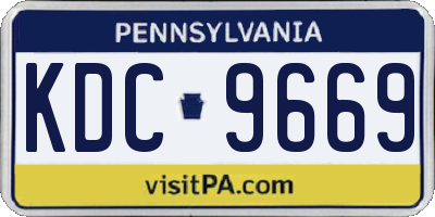 PA license plate KDC9669