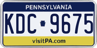 PA license plate KDC9675