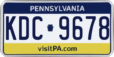 PA license plate KDC9678