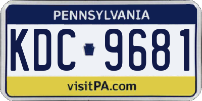 PA license plate KDC9681
