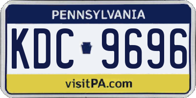 PA license plate KDC9696