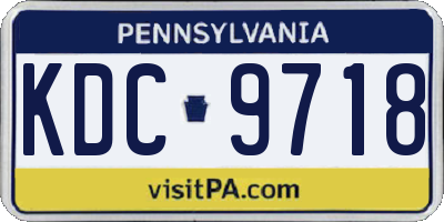 PA license plate KDC9718
