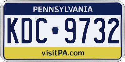PA license plate KDC9732