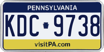 PA license plate KDC9738
