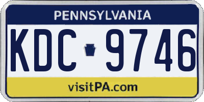PA license plate KDC9746