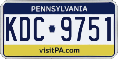 PA license plate KDC9751