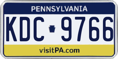 PA license plate KDC9766