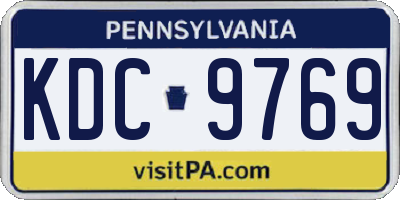 PA license plate KDC9769