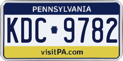 PA license plate KDC9782