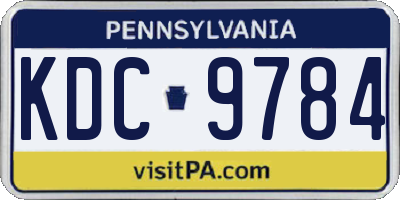 PA license plate KDC9784