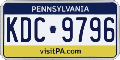 PA license plate KDC9796