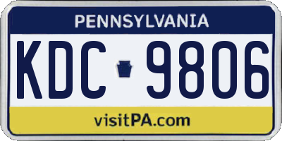 PA license plate KDC9806