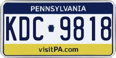PA license plate KDC9818