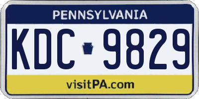 PA license plate KDC9829