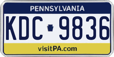 PA license plate KDC9836