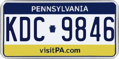 PA license plate KDC9846