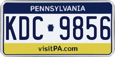 PA license plate KDC9856