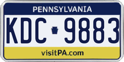 PA license plate KDC9883
