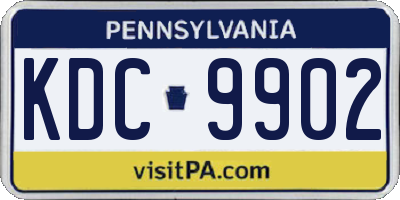 PA license plate KDC9902