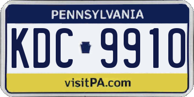 PA license plate KDC9910